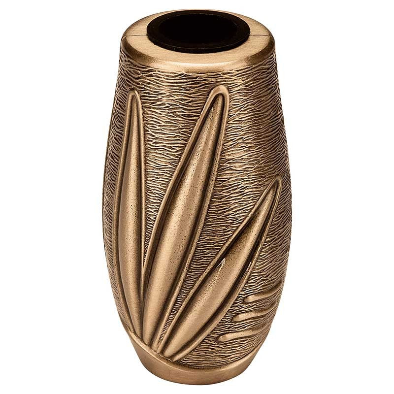 Vase à fleurs pour ossuaire 12x7cm - Bronze, sur pied - Avec revêtement plastique amovible 9407-P24