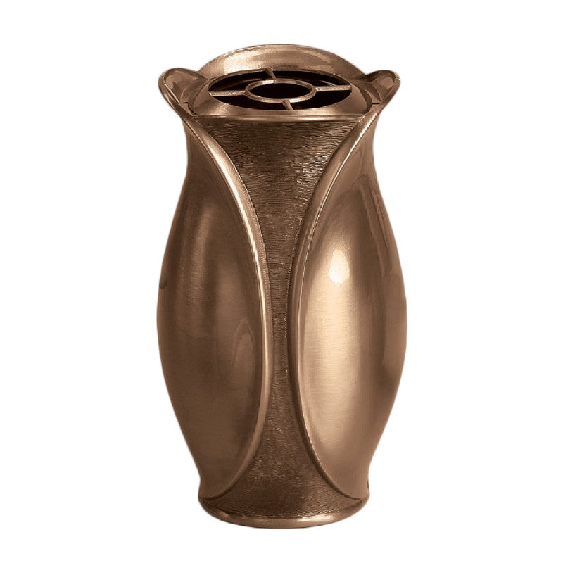 Blumenvase für den Friedhof 30x17cm - Bronze, mit herausnehmbarem Innenraum - Bodenstehend 9339-P3