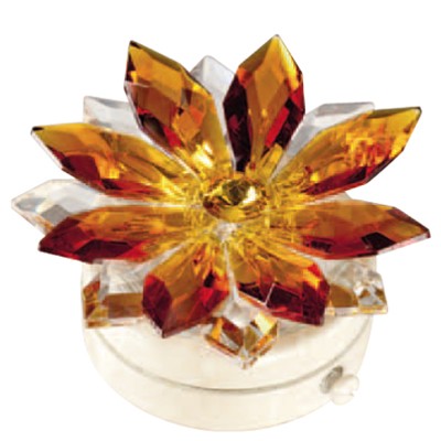Fiamma per lampada votiva - Fiocco di neve in cristallo ambra 8,5cm