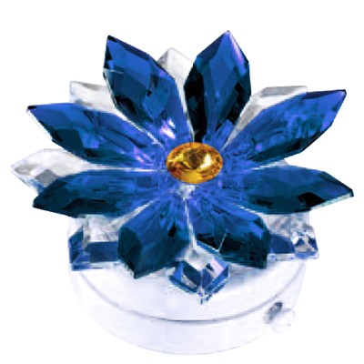 Fiamma per lampada votiva - Fiocco di neve in cristallo blu 8,5cm