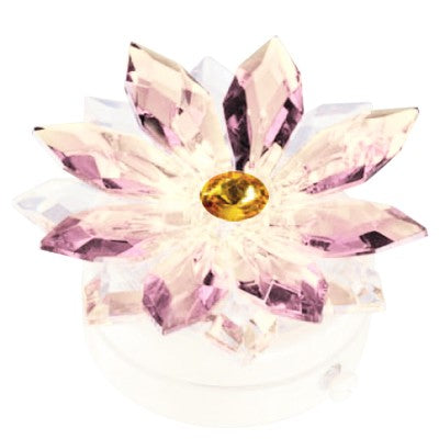 Fiamma per lampada votiva - Fiocco di neve in cristallo rosa 8,5cm
