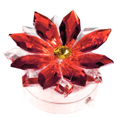 Fiamma per lampada votiva - Fiocco di neve in cristallo rosso 8,5cm