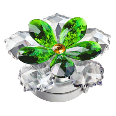 Flamme pour lampe votive - Nénuphar en cristal vert 10cm