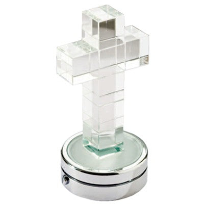 Fiamma per lampada votiva - Croce in cristallo 6cm