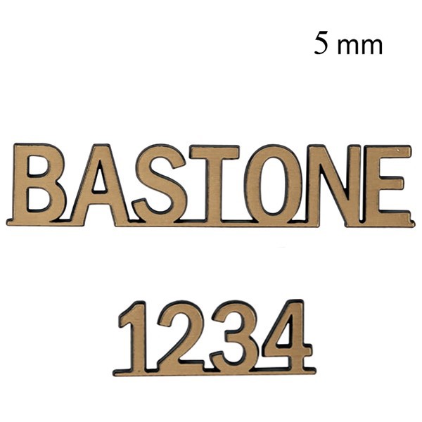 Lettere per lapidi in bronzo da 5mm di spessore - Stile Bastone - Lamiera traforata