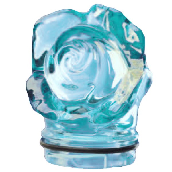 Petite flamme pour lampe votive - Petite rose de cristal bleu clair 7.5cm