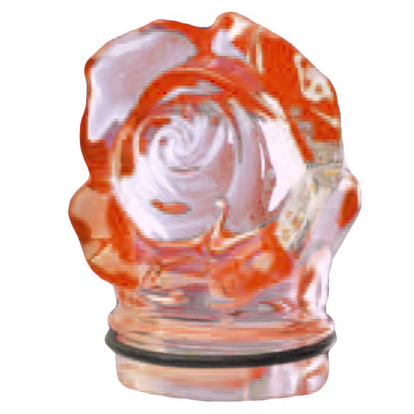 Piccola Fiamma per lampada votiva - Piccola rosa in cristallo rosa 7,5cm