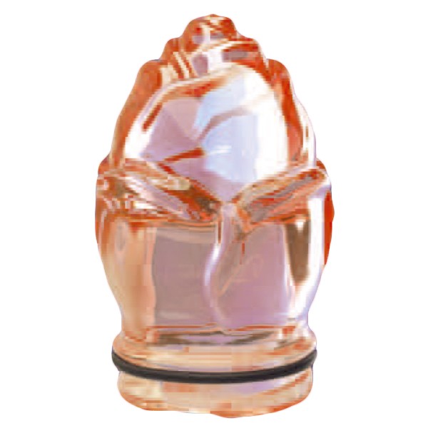 Flamme pour lampe votive - Bouton de cristal rose 8cm