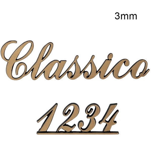 Lettere per lapidi in bronzo da 3mm di spessore - Stile Classico - Lamiera traforata