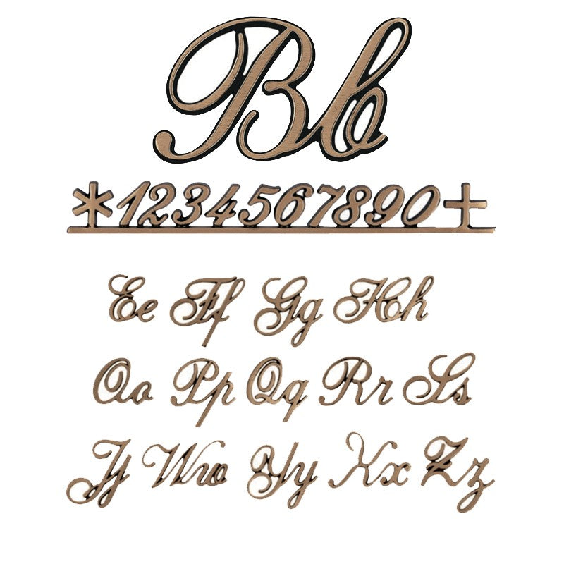 Lettres Gravestone - Lot de 25 lettres - Italique Style 2000 - Caractères simples