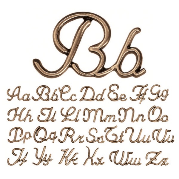 Lettere per lapidi - Pacchetto da 25 lettere - Stile Corsivo Armony - Caratteri singoli