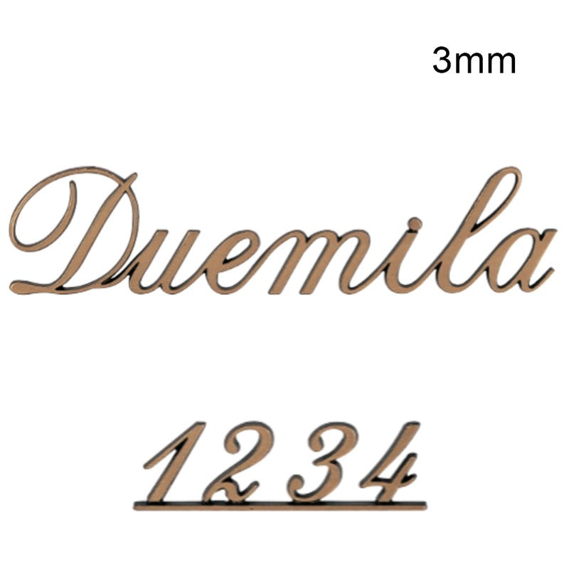 3mm dicke Bronze-Grabsteinbuchstaben - Stile Duemila - Lochbleche