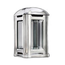 Farol portavelas para cementerio 24cm - De acero inoxidable cepillado fijación a suelo