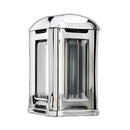 Farol portavelas para cementerio 24cm - De acero inoxidable pulido fijación a suelo