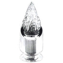 Farol luz a pilas para lápida CilIndro 18x8cm - En acero con llama de cristal tallado - De pared