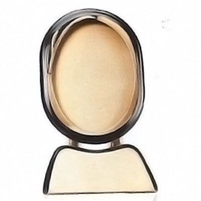 Cornice in bronzo per fotoceramica ovale - varie misure - Da appoggio - bicolore