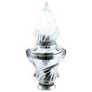 Farol luz a pilas para lápida Esedra 20x9cm - En acero con llama de cristal tallado - De pared