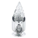 Farol luz a pilas para lápida Rosa 19,5x7,5cm - En acero con llama de cristal tallado - De pared