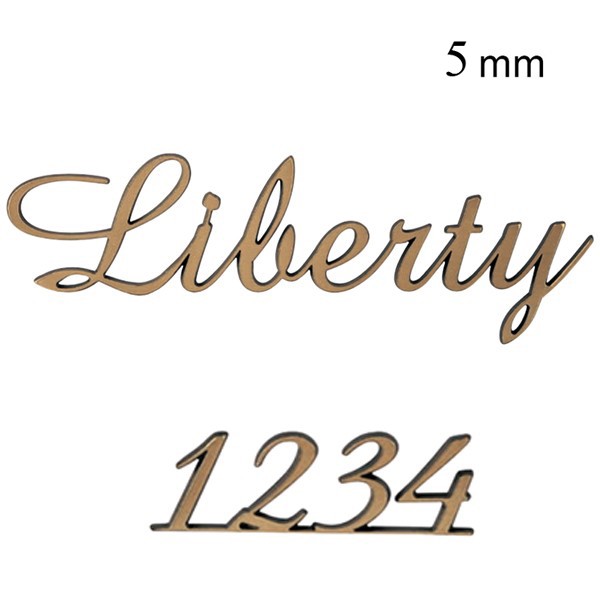 Lettere per lapidi in bronzo da 5mm di spessore - Stile Liberty - Lamiera traforata