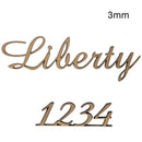 Letras en bronce para lápidas y nichos - Fuente Liberty - Chapa cortada por láser de 3mm