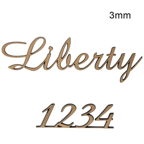 Lettere per lapidi in bronzo da 3mm di spessore - Stile Liberty - Lamiera traforata