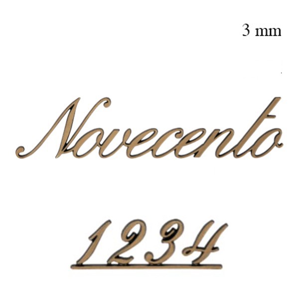 Lettere per lapidi in bronzo da 3mm di spessore - Stile Novecento - Lamiera traforata