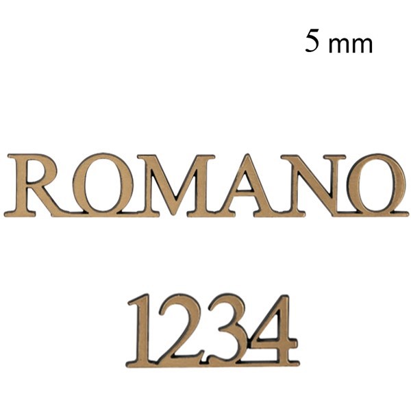 Lettere per lapidi in bronzo da 5mm di spessore - Stile Romano - Lamiera traforata