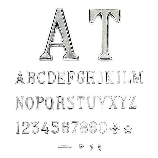 Lettere per lapidi in acciaio - Stile Romano stretto - Caratteri singoli