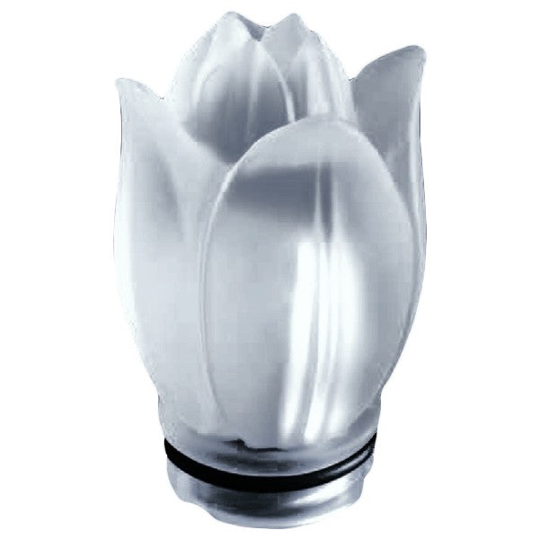 Fiamma per lampada votiva - Tulipano in cristallo satinato 10,5cm