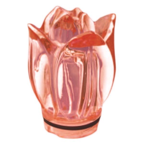 Fiamma per lampada votiva - Tulipano in cristallo rosa 10,5cm