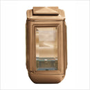 Farol portavelas para cementerio 23x13cm - De bronce, fijación a suelo 706